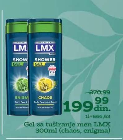 Gel za tuširanje men LMX 300ml (chaos, enigma)