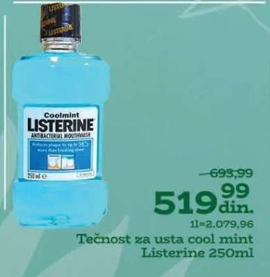 Tečnost za usta cool mint Listerine 250ml