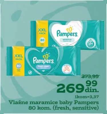 Vlažne maramice baby Pampers 80 kom. (fresh, sensitive)