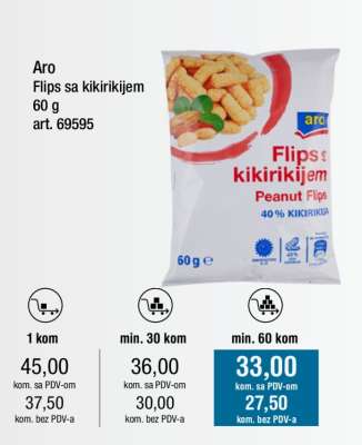 Aro Flips sa kikirikijem, 60 g