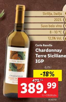 Corte Aurelio Chardonnay Terre Siciliane IGP