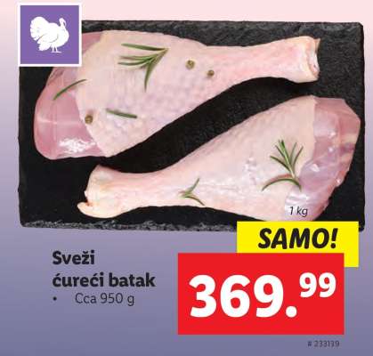 Sveži ćureći batak