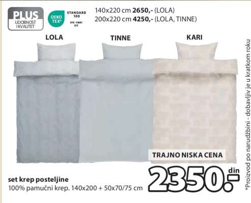 SET KREP POSTELJINE
