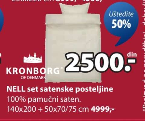 NELL SET SATENSKE POSTELJINE