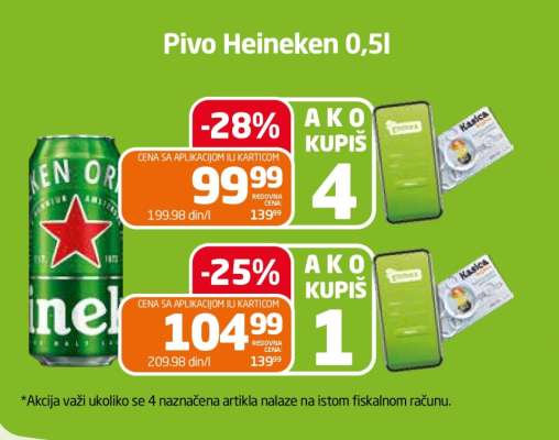 Pivo Heineken 0,5l