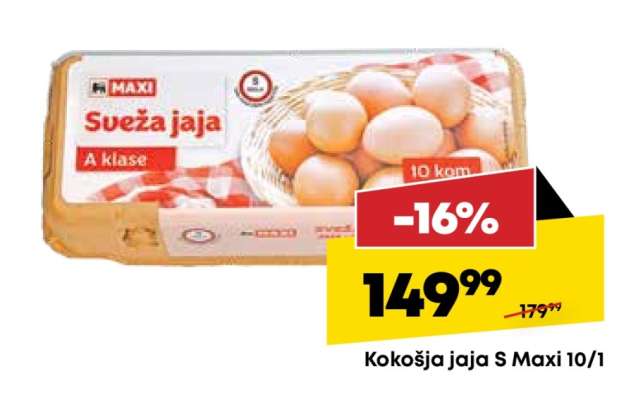 Kokošja jaja S Maxi 10/1