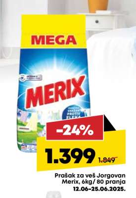 Prašak za veš Jorgovan Merix, 6kg/80 pranja