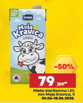 Mleko sterilizovano 1.5% mm Moja Kravica