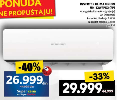 INVERTER KLIMA UNION UN-12WFPD3(FP)