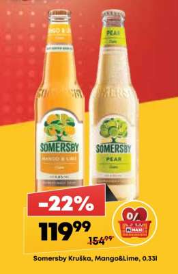 Somersby kruška mango líme 0.33l