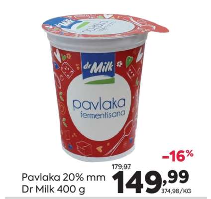 Pavlaka 20%mm Dr. Milk 400 g