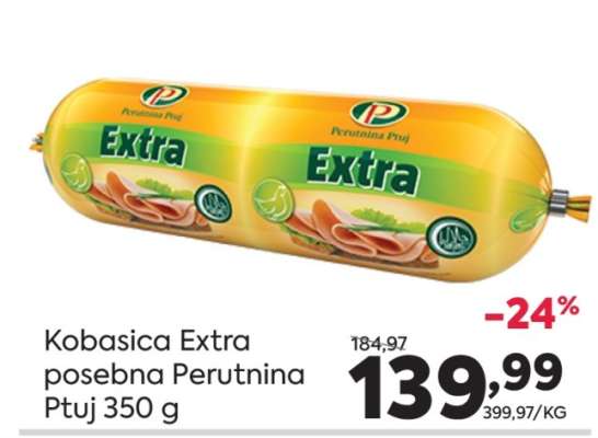 Kobasica Extra posebna Perutnina Ptuj 350 g
