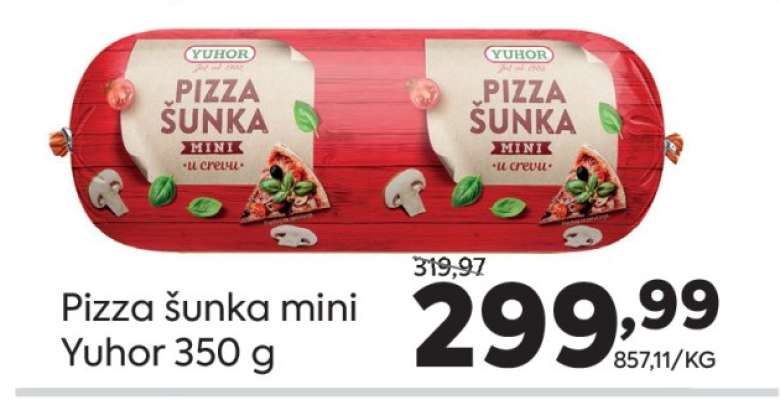 Pizza šunka mini Yuhor 350 g