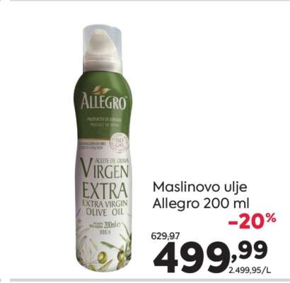 Maslinovo ulje Allegro 200 ml