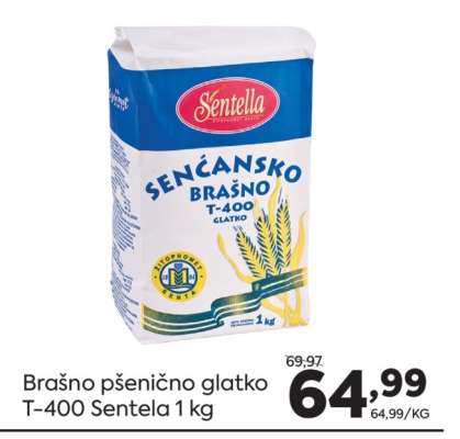 Brašno pšenično glatko T-400 Sentela 1 kg