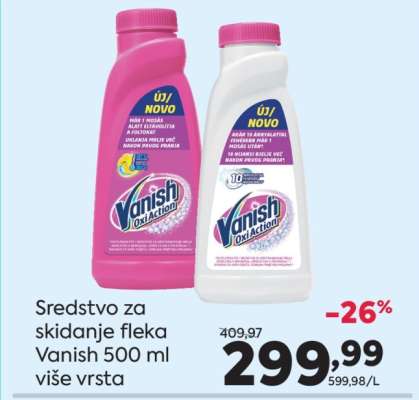Sredstvo za skidanje fleka Vanish 500 ml više vrsta