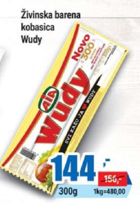 Živinska barena kobasica Wudy