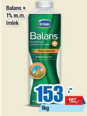 BALANS + 1 % m.m. Imlek