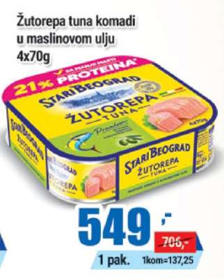 Žutorepa tuna komadi u maslinovom ulju