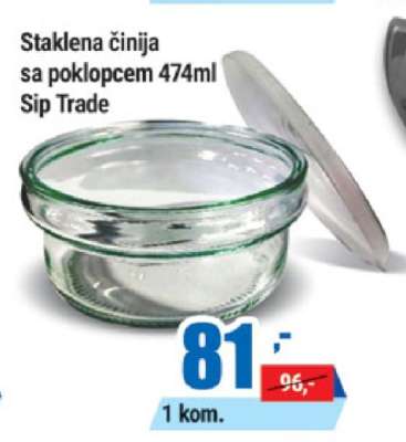 Staklena činija sa poklopcem 474ml