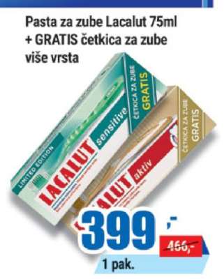 Pasta za zube Lacalut 75ml + GRATIS četkica za zube