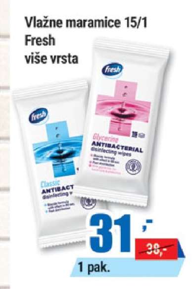 Vlažne maramice 15/1 Fresh