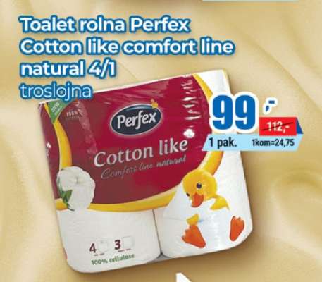 Toalet rolna Perfex Cotton like comfort line natural 4/1