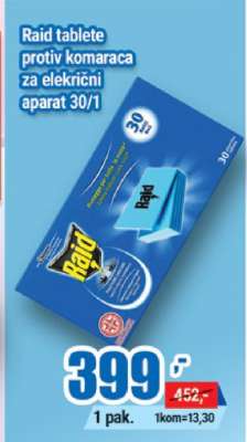 Raid tablete protiv komaraca za električni aparat 30/1