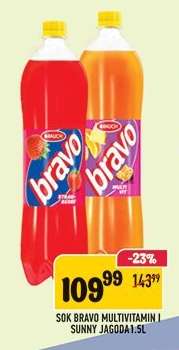 Sok Bravo Multivitamin i Sunny Jagoda 1.5L