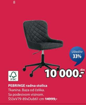 PEBRINGE RADNA STOLICA