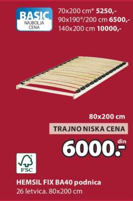 HEMSIL FIX BA40 podnica