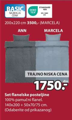 SET FLANELSKE POSTELJINE