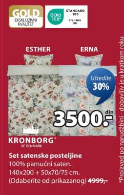 SET SATENSKE POSTELJINE