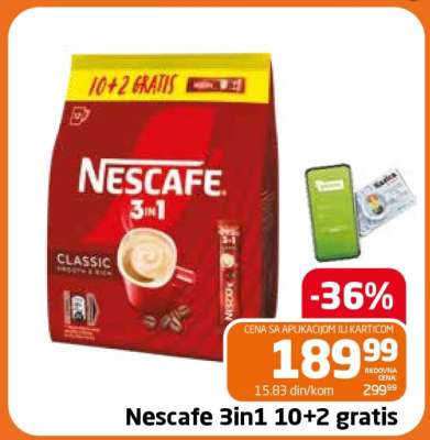 Nescafe 3in1 10+2 gratis