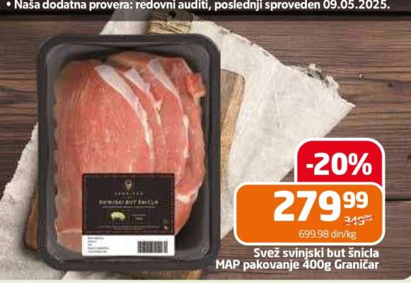 Svež svinjski but šnicla