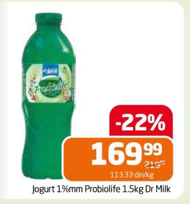 Jogurt 1%mm Probiolife 1.5kg Dr Milk