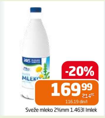 Sveže mleko 2%mm 1.463l Imlek