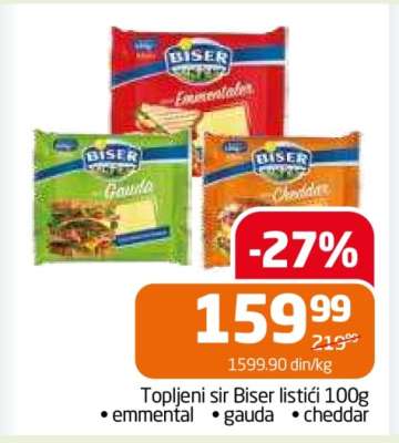 Topljeni sir Biser listići 100g