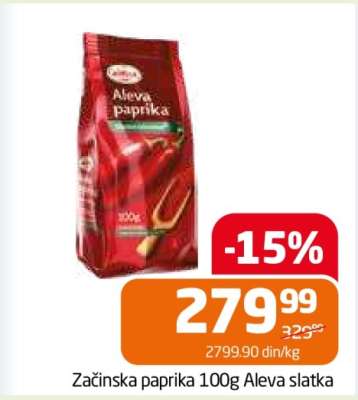 Začinska paprika 100g Aleva slatka