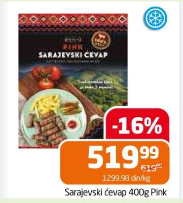 Sarajevski ćevap 400g Pink