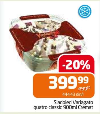 Sladoled Variagato quattro classic 900ml Cremat