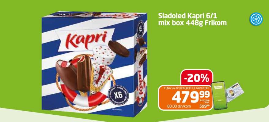 Sladoled Kapri 6/1 mix box 448g Frikom
