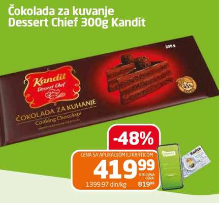 Čokolada za kuvanje Dessert Chief 300g Kandit