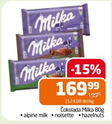 Čokolada Milka 80g