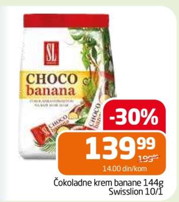 Čokoladne krem banane 144g Swisslion 10/1