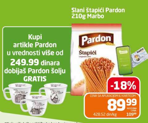 Slani štapići Pardon 210g Marbo