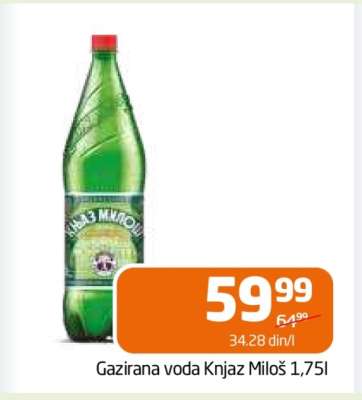 Gazirana voda Knjaz Miloš 1,75l