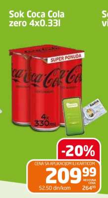 Sok Coca Cola zero 4x0.33l