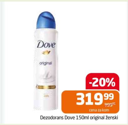 Dezodorans Dove 150ml original ženski