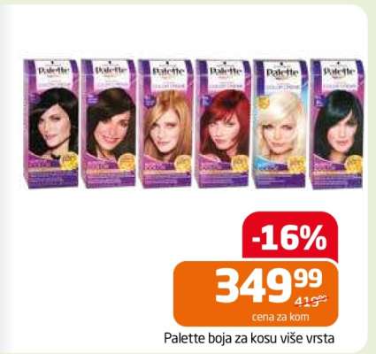 Palette boja za kosu više vrsta